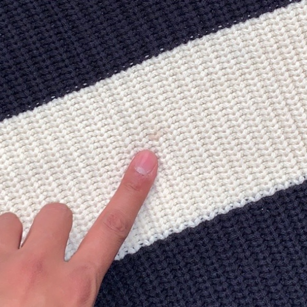 Scotch & Soda color block striped chunky heavy knit crewneck oversized sweater - Picture 8 of 15